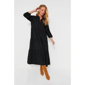 POMANDER PLACE Black Crepe Mabel Maxi Dress Size L NWT Retail $148 Tuckernuck